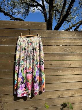 Ranna Gill x Anthropology Firefleur Maxi Skirt in Watercolor Floral